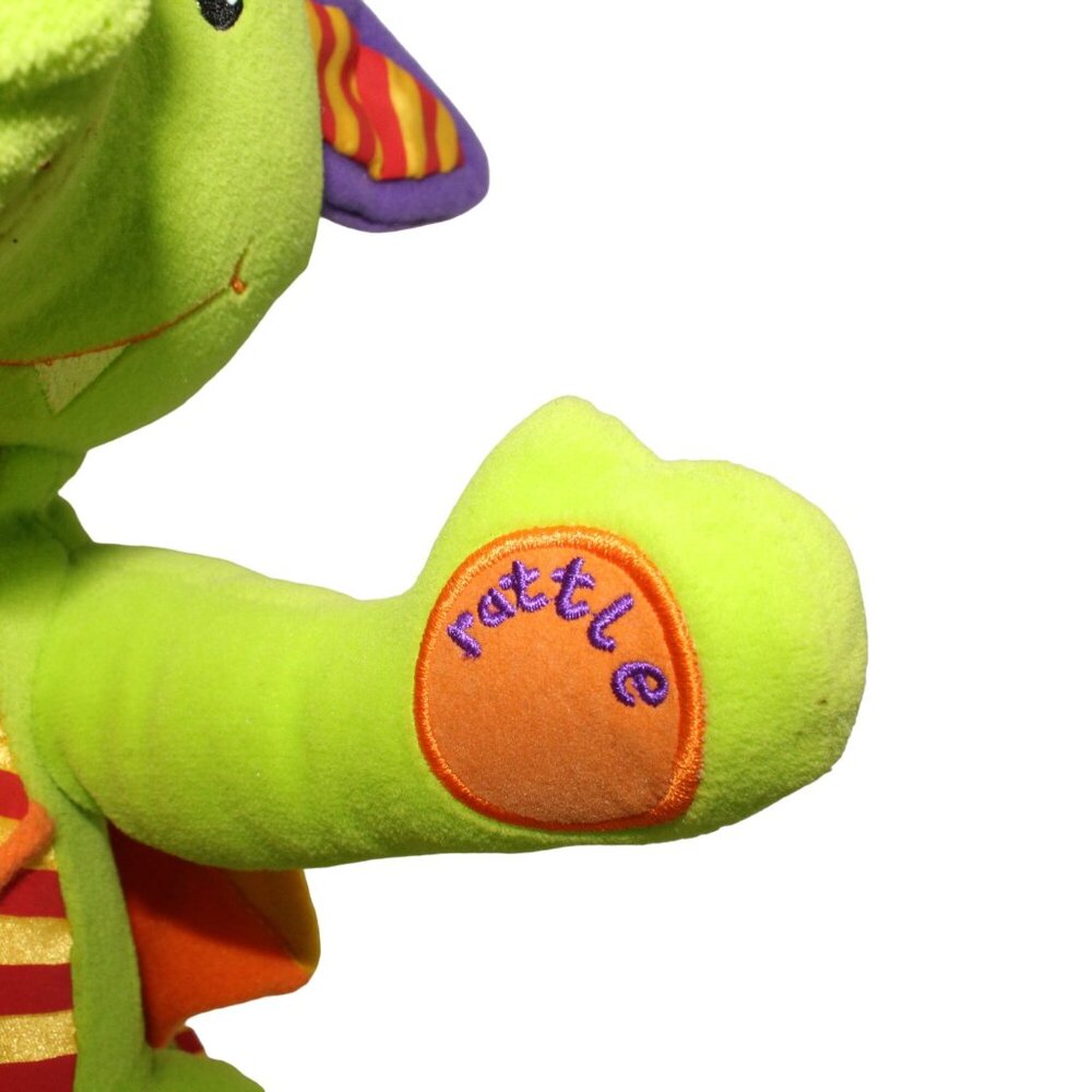 Tolo Sneezy the Activity Green Dragon Plush Baby Developmental Stuffed Toy 14" - Picture 9 of 11